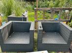 2 Kubus tuinstoelen plus bankje zonder kussens, Tuin en Terras, Tuinsets en Loungesets, Ophalen, 5 zitplaatsen, Kunststof, Gebruikt