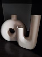 Mooie Vazen Set beige, Ophalen, Gebruikt, Wit, Aardewerk of Porselein