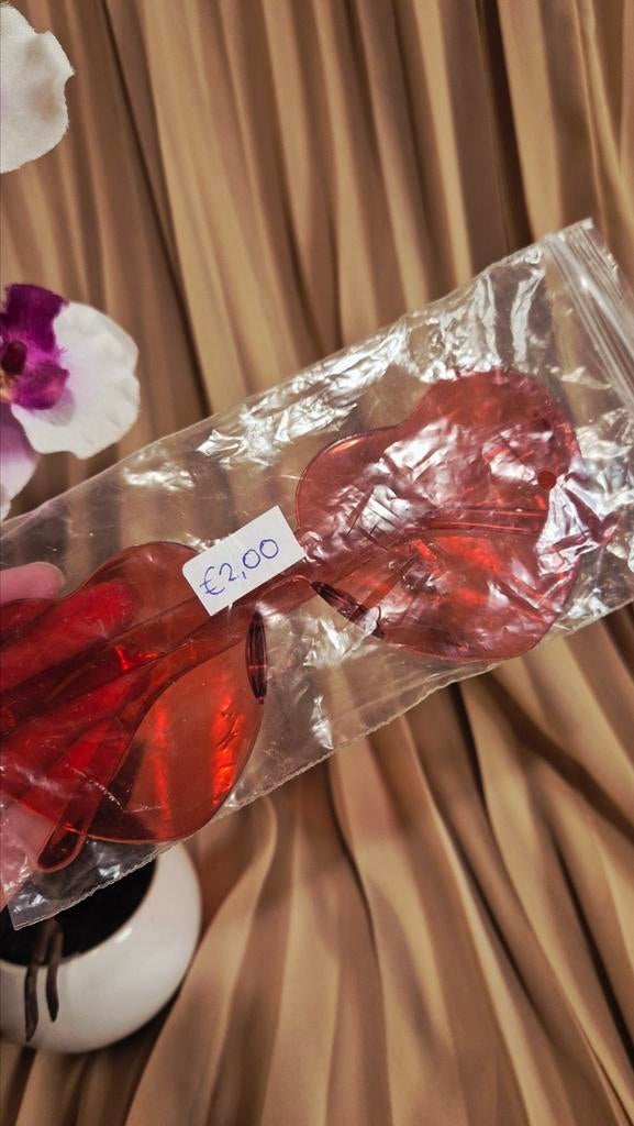 Rode hartjes bril., Overige merken, Verzenden, Nieuw, Rood