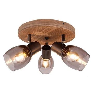 Zwarte plafondspot, metaal, vintage zgan hout beschikbaar voor biedingen