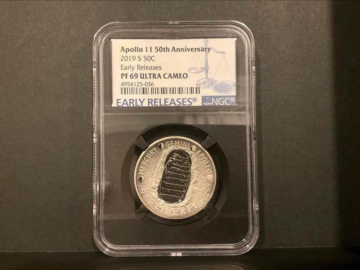 Ngc apollo 11 zilver pf 69 ultra cameo prachtige munt, Postzegels en Munten, Munten | Amerika, Noord-Amerika, Zilver, Ophalen of Verzenden