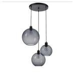 Hanglamp 3 smoked glass bol gerookt, Minder dan 50 cm, Nieuw, Ophalen of Verzenden