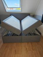 Boxspring met opbergruimte | grijs | 160x200 | incl. Topper, Ophalen, Tweepersoons, Zo goed als nieuw, 200 cm
