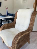 Rieten stoelen met kussens, Huis en Inrichting, Ophalen, Gebruikt, Minder dan 75 cm, Riet of Rotan