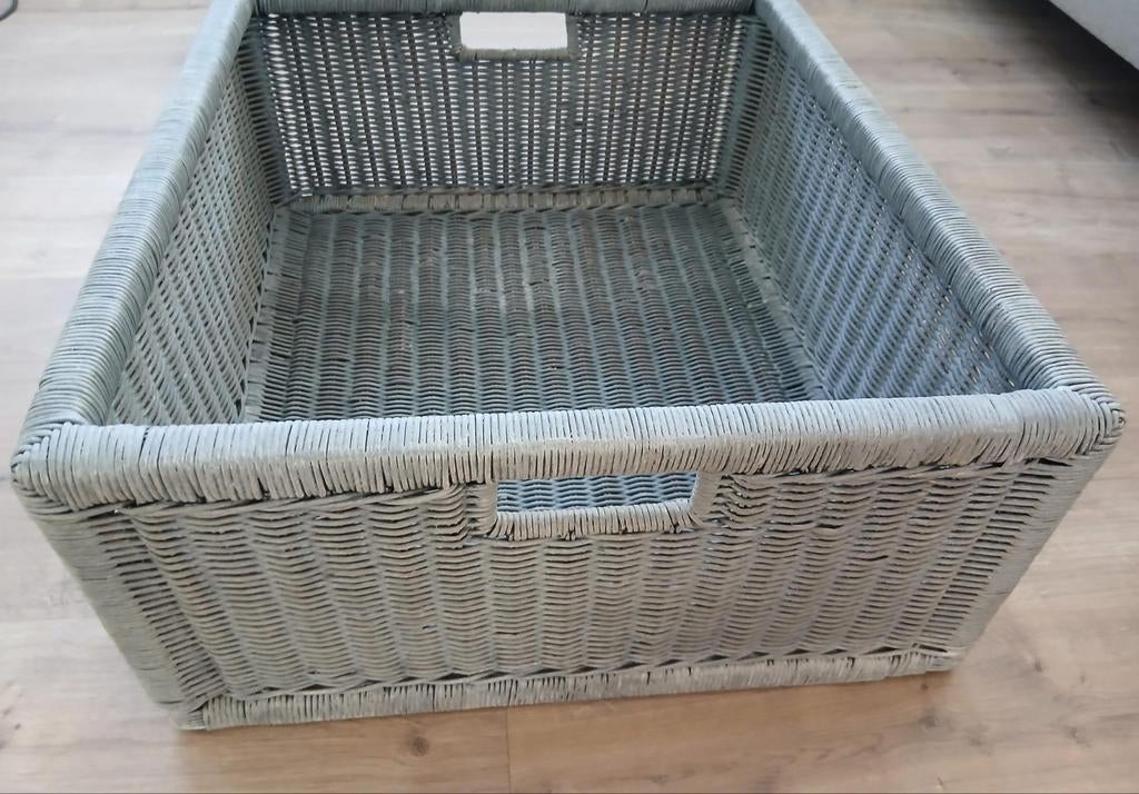 4x grijze grote rotan rieten mand, Ophalen, 50 tot 100 cm, 50 tot 75 cm, 50 tot 75 cm
