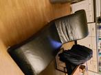 1 zwart leren longe stoel/ bank, Huis en Inrichting, Banken | Sofa's en Chaises Longues, Ophalen, Gebruikt, Eenpersoons, 150 tot 200 cm