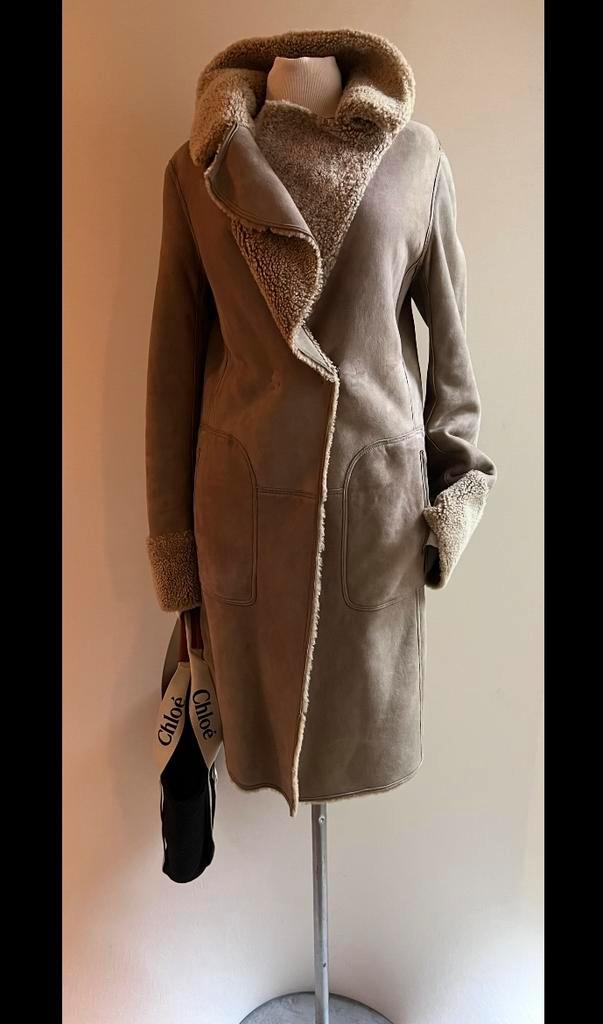 Sylvie Schimmel 38 reversible Shearling lammycoat zand, Kleding | Dames, Jassen | Winter, Zo goed als nieuw, Maat 38/40 (M), Beige