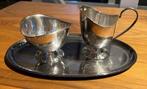 Verzilverd suiker en melk stel Douwe Egberts, Antiek en Kunst, Antiek | Goud en Zilver, Ophalen of Verzenden, Zilver