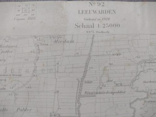 092 / Leeuwarden Kleinegeest Miedum Plattegrond 1928, Antiek en Kunst, Kunst | Litho's en Zeefdrukken, Ophalen of Verzenden