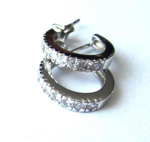 Mooie 925 zilveren oorbellen Stekers witte topaas, Sieraden, Tassen en Uiterlijk, Oorbellen, Zo goed als nieuw, Knopjes of Stekers
