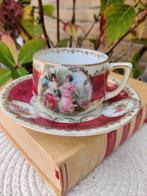 Antiek theekop en schotel, Erdmann Schlegelmilch, Duitsland,, Antiek en Kunst, Ophalen of Verzenden