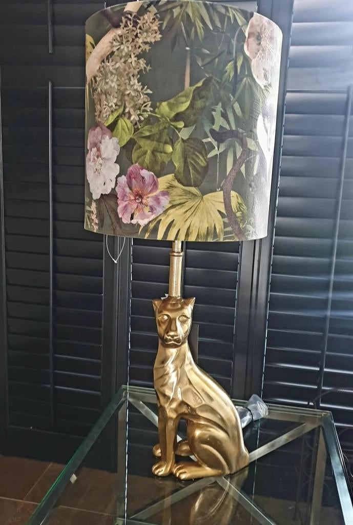 Lamp panter aluminium goud kleur, Ophalen of Verzenden, Zo goed als nieuw, Minder dan 100 cm