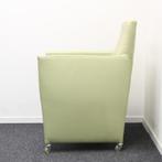 Bert Plantagie -  Fauteuil - Groen leer - Verrijdbaar, Gebruikt, Minder dan 75 cm, Leer, Ophalen of Verzenden