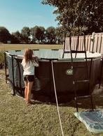 EXIT Black Leather zwembad ø360x122cm met zandfilterpomp -, Tuin en Terras, Gebruikt, Rond, 300 cm of meer, Opzetzwembad