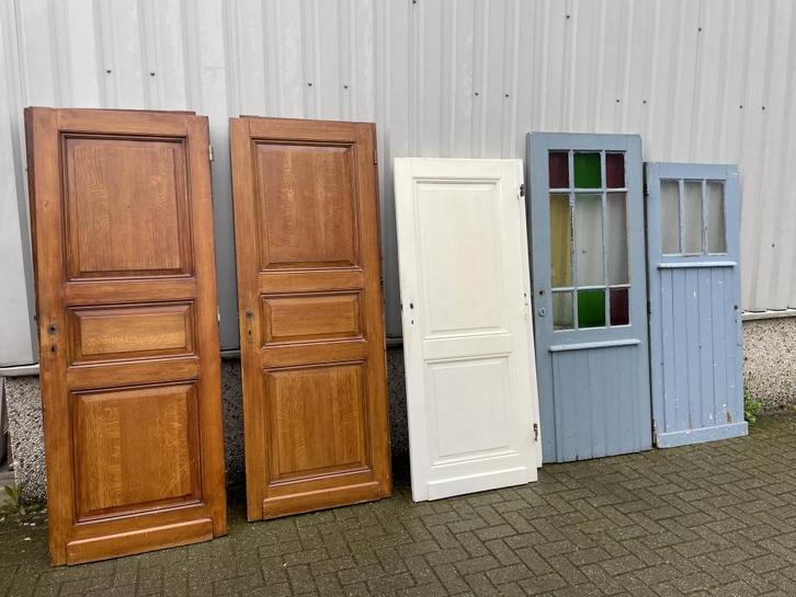 Prachtige set paneeldeuren uit 1890, Doe-het-zelf en Verbouw, Deuren en Horren, Zo goed als nieuw, Binnendeur, Hout