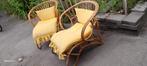 set vintage rotan tuinstoeltjes, Tuin en Terras, Ophalen, Gebruikt, Rotan