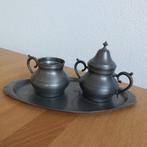 Tinnen Suikerpot en Melkkan met Dienblad, Ophalen of Verzenden