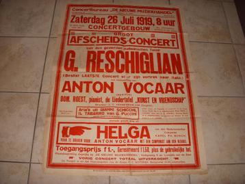 Prachtige poster Concertgebouw Amsterdam 1919 beschikbaar voor biedingen