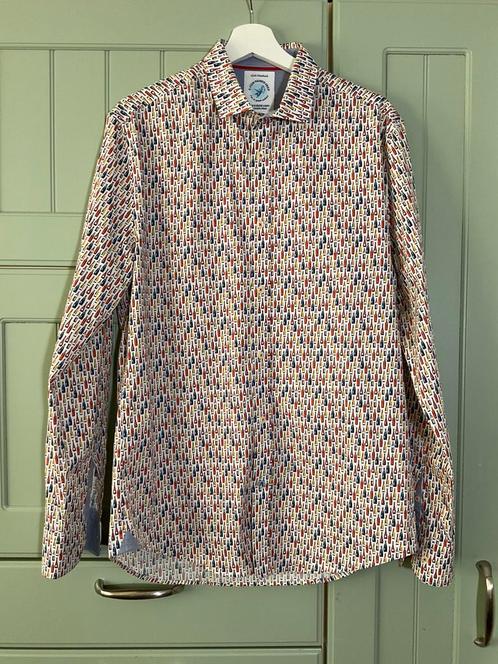 A Fish Named Fred maat L wit overhemd met flessen print, Kleding | Heren, Overhemden, Halswijdte 38 (S) of kleiner, Wit, Ophalen of Verzenden