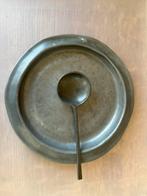 Tinnen bord en lepel, Antiek en Kunst, Ophalen of Verzenden