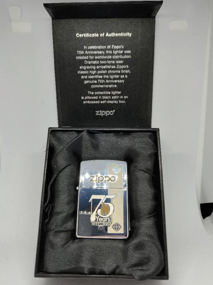 Zippo 75th anniversary - Ongevuurd!, Verzamelen, Rookartikelen, Aanstekers en Luciferdoosjes, Zo goed als nieuw, Aansteker, Ophalen of Verzenden
