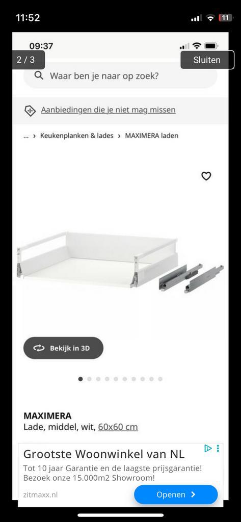 Uitschuifbare lade keuken, Huis en Inrichting, Keuken | Keukenelementen, Zo goed als nieuw, Minder dan 100 cm, 50 tot 100 cm, 25 tot 50 cm