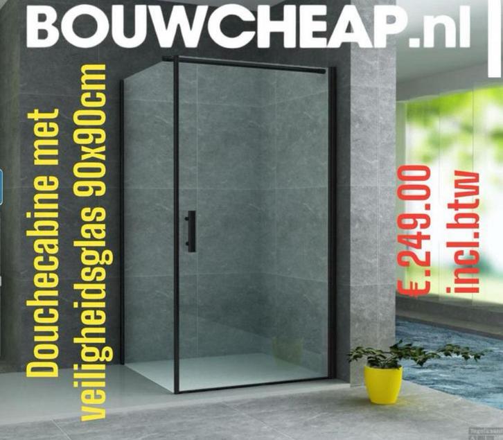 Sanipower mooie zwarte douchecabine, Huis en Inrichting, Badkamer | Complete badkamers, Nieuw, Ophalen of Verzenden