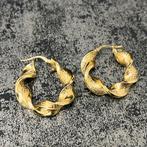 14k gouden oorbellen wokkels model, Ophalen of Verzenden, Nieuw, Goud