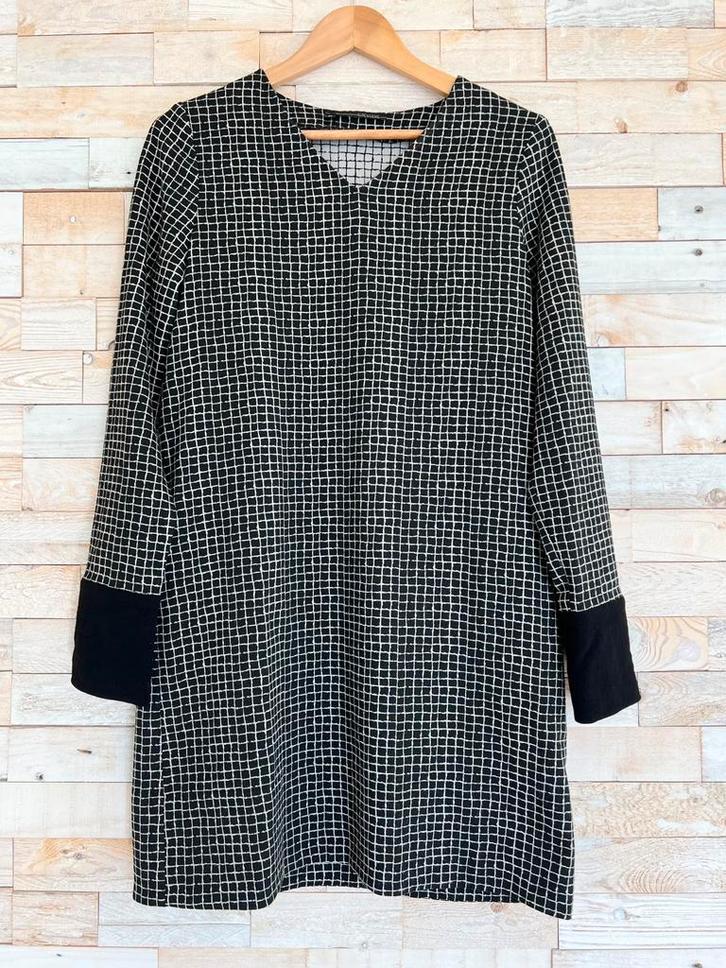 Elsewhere jurk zwart/wit geblokt, maat M/38, Kleding | Dames, Jurken, Zo goed als nieuw, Maat 38/40 (M), Zwart, Boven de knie