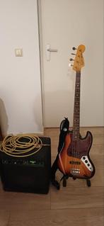 Squier Jazz Bass JV - Vintage Look, Ophalen of Verzenden, Gebruikt, Elektrisch