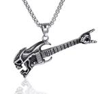hanger voor ketting, gitaar, skull, biker, rocker, man,vrouw, Ophalen of Verzenden, Nieuw, Zilver, Overige materialen