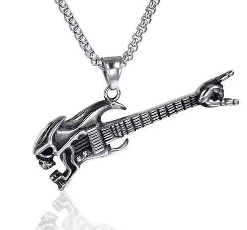 hanger voor ketting, gitaar, skull, biker, rocker, man,vrouw, Sieraden, Tassen en Uiterlijk, Kettingen, Nieuw, Overige materialen
