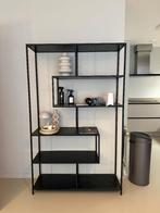 Zo goed als nieuwe vakkenkast – metaal & zwart hout, 100 tot 150 cm, 25 tot 50 cm, Ophalen, Overige houtsoorten