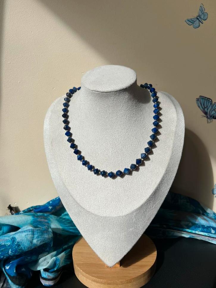 Lapis lazuli beschermt intuïtie magie inzicht vrede, Sieraden, Tassen en Uiterlijk, Kettingen, Nieuw, Steen of Mineraal, Blauw