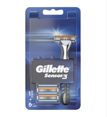 Gillette Sensor3 Scheermes houder + 6 Mesjes beschikbaar voor biedingen