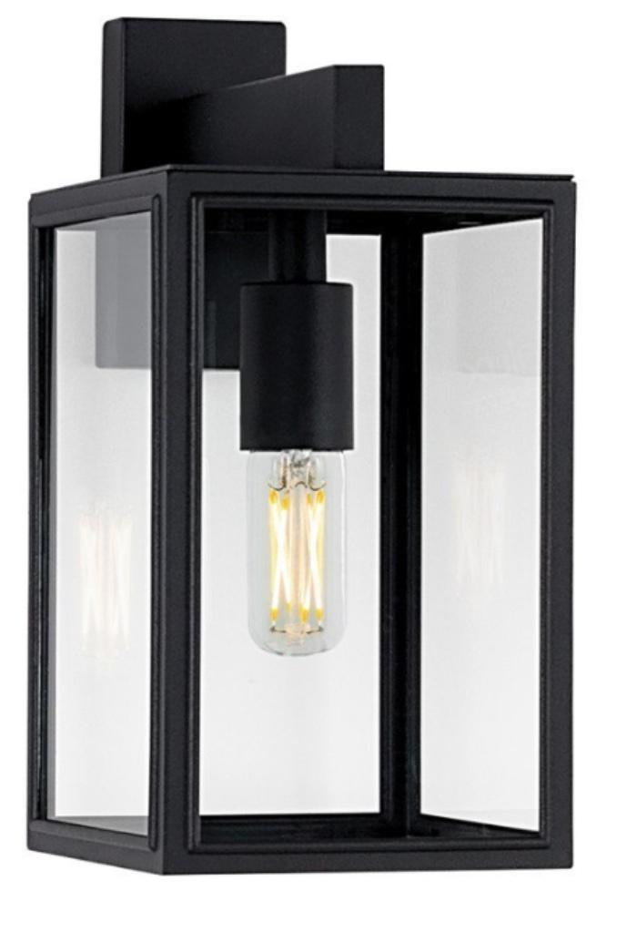 Zwarte buitenlamp rvs, Tuin en Terras, Buitenverlichting, Nieuw, Wandlamp, Rvs, Minder dan 50 watt, Netvoeding, Waterbestendig