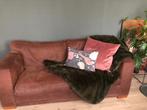 Bankstel 2,5-zits Geschuurd Leer, Ophalen, Gebruikt, 150 tot 200 cm, Tweepersoons