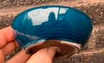 Bonsai schaal rond blauw geglazuurd Japans aardewerk 10,7x3, Rond, Nieuw, Ophalen of Verzenden, Aardewerk