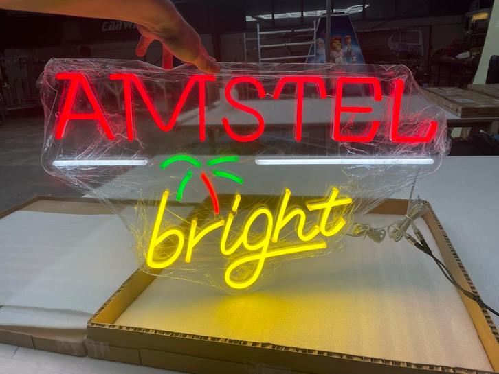 Amstel Bright 🏝️ Neon Lamp, Verzamelen, Biermerken, Nieuw, Reclamebord, Plaat of Schild, Amstel, Ophalen of Verzenden