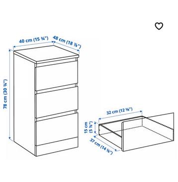 IKEA Malm kastje met 3 lades - Nieuw! - afbeelding 2