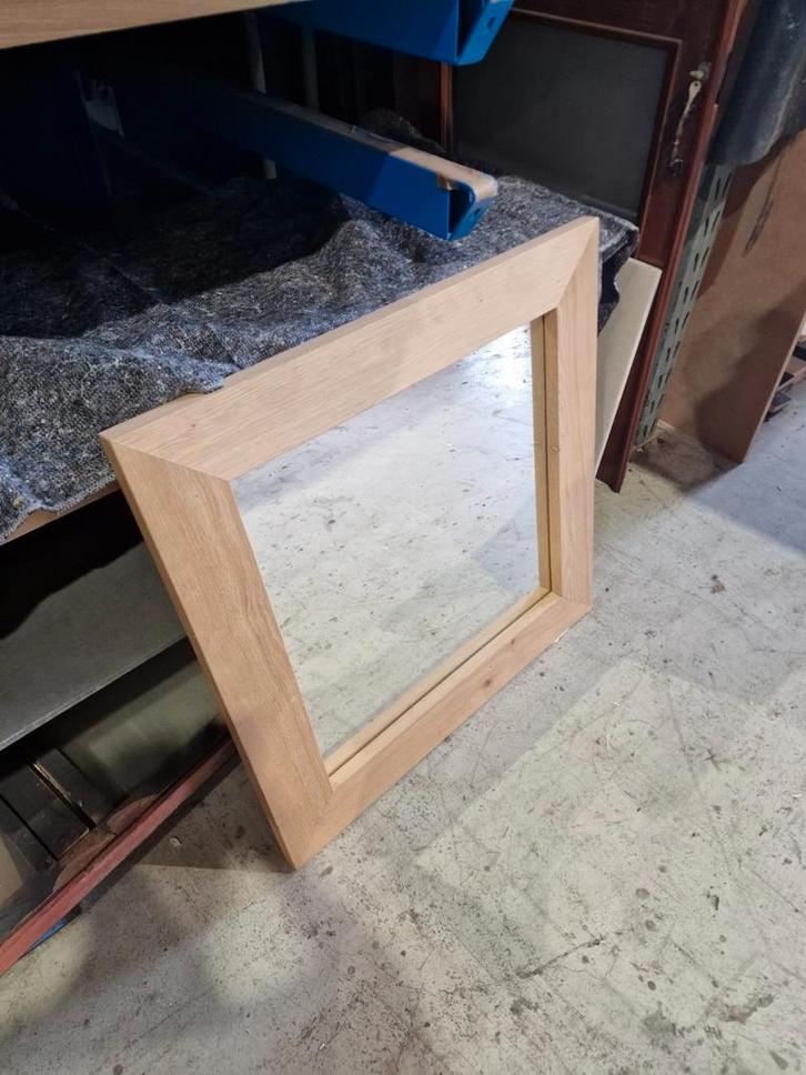Vierkante Spiegel met eikenhouten Frame 78x78cm, Huis en Inrichting, Woonaccessoires | Spiegels, Zo goed als nieuw, Minder dan 50 cm