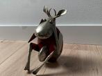 Houten en Metalen Beeldje van Dier, Antiek en Kunst, Kunst | Beelden en Houtsnijwerken, Ophalen of Verzenden