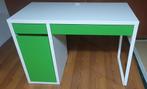 Ikea bureau met groene accenten, Ophalen, Gebruikt, Bureau