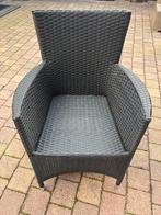 Zwarte  Tuinstoel 6x, Tuin en Terras, Tuinstoelen, Ophalen, Zo goed als nieuw, Wicker