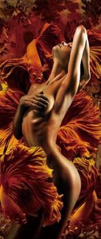 KUNSTFOTO OP GLAS - GLASSCHILDERIJ., Antiek en Kunst, Ophalen