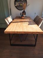 WOOOD eettafel Jamie eiken metaal onderstel 200x90x76cm, Ophalen, Gebruikt, 50 tot 100 cm, Metaal