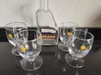 Vintage 4 Ricard Franse glazen en waterkaraf voor aperitief, Verzamelen, Ophalen of Verzenden, Zo goed als nieuw, Overige typen