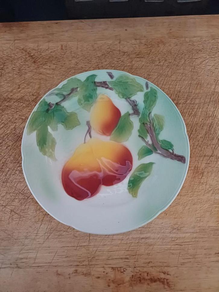Prachtig Frans S Clement Barbotine Bord Peer, Antiek en Kunst, Antiek | Servies los, Verzenden