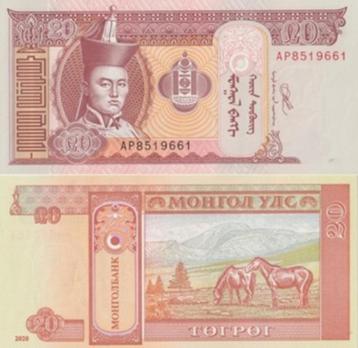 MONGOLIE 2020 20 tugrik #63k UNC beschikbaar voor biedingen