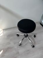 Zwarte Salon Zitkrukje, Huis en Inrichting, Krukjes, Ophalen, In hoogte verstelbaar, Zo goed als nieuw, Staal